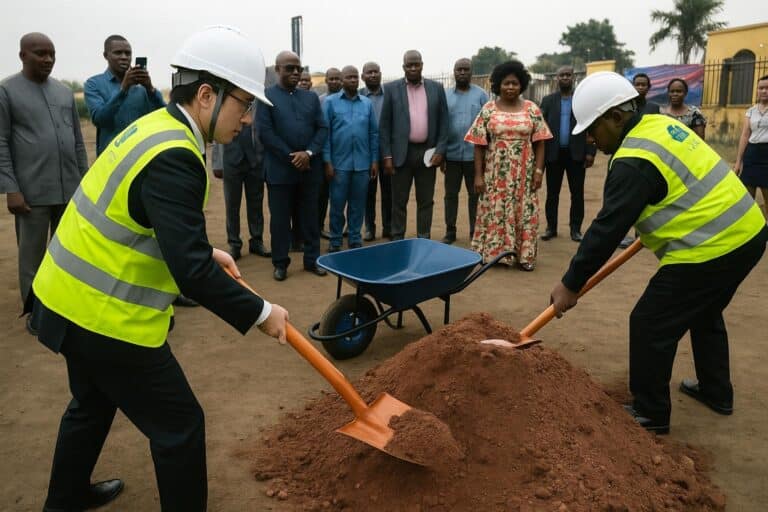 Route neuve pour l’Hôpital sino-congolais : chantier